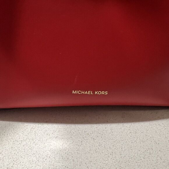 Red Leather Women’s Michael Kors Bowling Bag Jetset Medium - Picture 6 of 7